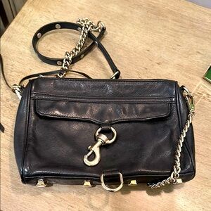 Rebecca Minkoff Black Leather Chain Strap Small Bag